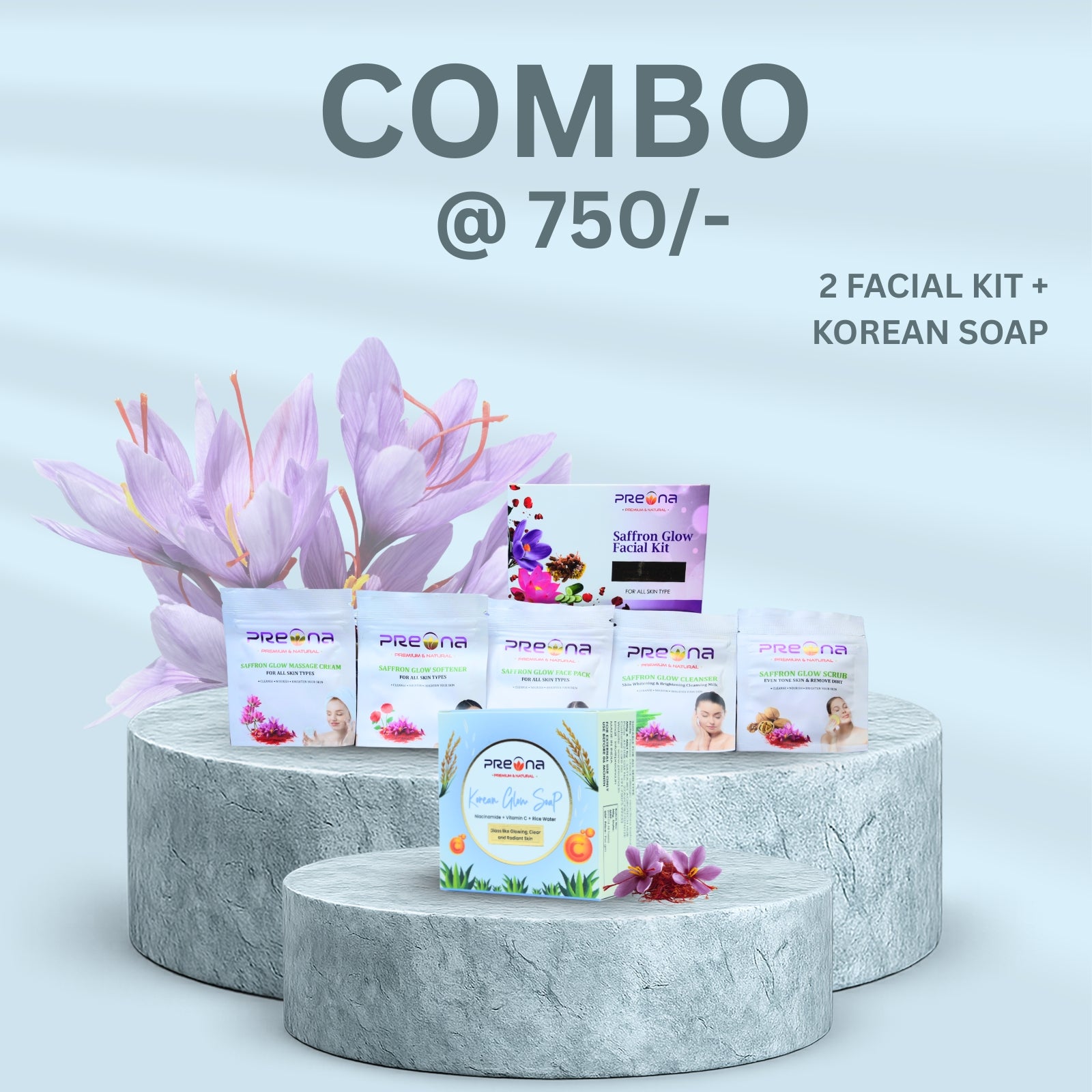 2 Facial Kit + Korean Soap